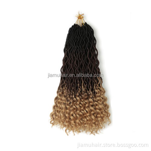 faux locs curly crochet braids soft goddess locs crochet hair wholesale Synthetic curly hair extensions